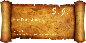 Seffer Judit névjegykártya